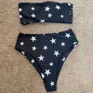 SHEIN Star Print Bandeau High Waist Bikini (SM)